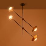 GLOBOSTAR® JOLIET 999-0044 Μοντέρνο Φωτιστικό Οροφής με Ντουί 4 x G9 AC 220-240V IP20 - Μαύρο & Χρυσό - Μ93 x Π20 x Υ106cm - Image 2