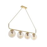 GLOBOSTAR® LATTICE 203-0019 Μοντέρνο Κρεμαστό Φωτιστικό Οροφής με Ντουί 4 x E27 AC 220-240V IP20 - Χρυσό - Μ78 x Π15 x Υ81cm - Image 2