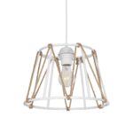 GLOBOSTAR® JUTE 203-0091 Μοντέρνο Κρεμαστό Φωτιστικό Οροφής με Ντουί 1 x E27 AC 220-240V IP20 - Λευκό & Μπεζ - Μ30 x Π30 x Υ23cm - Image 2