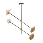 GLOBOSTAR® JOLIET 999-0044 Μοντέρνο Φωτιστικό Οροφής με Ντουί 4 x G9 AC 220-240V IP20 - Μαύρο & Χρυσό - Μ93 x Π20 x Υ106cm - Image 5