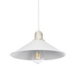 GLOBOSTAR® FERRO 203-0083 Μοντέρνο Κρεμαστό Φωτιστικό Οροφής με Ντουί 1 x E27 AC 220-240V IP20 - Λευκό & Χρυσό - Μ30 x Π30 x Υ15cm - Image 2