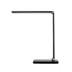 GLOBOSTAR® TEBLA 60482 Μοντέρνο Επιτραπέζιο Φωτιστικό Γραφείου με Ασύρματη Φόρτιση 5W 1A LED 5W 500lm 120° AC 220-240V IP20 Ρυθμιζόμενο Λευκό CCT με Αφή 2700K/4500K/6000K Dimmable - Bridgelux SMD Chip - Μαύρο - Μ11 x Π31 x Υ52cm - 2 Χρόνια Εγγύηση - Image 2