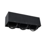 GLOBOSTAR® MAGMA 60628 Μοντέρνο Φωτιστικό Οροφής με Ντουί 3 x GU10 AC 220-240V IP20 - Μαύρο - Μ45 x Π15 x Υ13cm