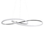 GLOBOSTAR® DEXTER 60919 Μοντέρνο Κρεμαστό Φωτιστικό Οροφής LED 120W 13440lm 300° AC 220-240V IP20 Ρυθμιζόμενο Λευκό CCT με Χειριστήριο από 2700K έως 6000K Dimmable - Lumileds SMD Chip - Νίκελ Βούρτσας - Μ103 x Π103 x Υ30cm - 3 Χρόνια Εγγύηση - Image 3