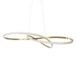 GLOBOSTAR® DEXTER 60920 Μοντέρνο Κρεμαστό Φωτιστικό Οροφής LED 120W 13440lm 300° AC 220-240V IP20 Ρυθμιζόμενο Λευκό CCT με Χειριστήριο από 2700K έως 6000K Dimmable - Lumileds SMD Chip - Χρυσό Βούρτσας - Μ103 x Π103 x Υ30cm - 3 Χρόνια Εγγύηση - Image 3