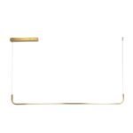 GLOBOSTAR® LINARIA 60923 Μοντέρνο Κρεμαστό Φωτιστικό Οροφής LED 36W 4150lm 180° AC 220-240V IP20 Ρυθμιζόμενο Λευκό CCT με Χειριστήριο από 2700K έως 6000K Dimmable - Lumileds SMD Chip - Χρυσό - Μ120 x Π2 x Υ10cm - 3 Χρόνια Εγγύηση - Image 2