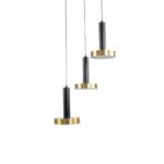 GLOBOSTAR® ZANE 60934 Μοντέρνο Κρεμαστό Φωτιστικό Οροφής LED 54W 6048lm 120° AC 220-240V IP20 Ρυθμιζόμενο Λευκό CCT με Χειριστήριο από 2700K έως 6000K Dimmable - Lumileds SMD Chip - Μαύρο Ματ & Χρυσό - Μ40 x Π40 x Υ20cm - 3 Χρόνια Εγγύηση - Image 3