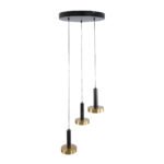 GLOBOSTAR® ZANE 60934 Μοντέρνο Κρεμαστό Φωτιστικό Οροφής LED 54W 6048lm 120° AC 220-240V IP20 Ρυθμιζόμενο Λευκό CCT με Χειριστήριο από 2700K έως 6000K Dimmable - Lumileds SMD Chip - Μαύρο Ματ & Χρυσό - Μ40 x Π40 x Υ20cm - 3 Χρόνια Εγγύηση - Image 6