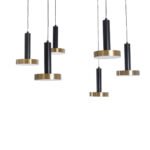 GLOBOSTAR® ZANE 60935 Μοντέρνο Κρεμαστό Φωτιστικό Οροφής LED 100W 11200lm 120° AC 220-240V IP20 Ρυθμιζόμενο Λευκό CCT με Χειριστήριο από 2700K έως 6000K Dimmable - Lumileds SMD Chip - Μαύρο Ματ & Χρυσό - Μ80 x Π80 x Υ20cm - 3 Χρόνια Εγγύηση - Image 3