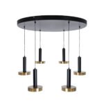 GLOBOSTAR® ZANE 60935 Μοντέρνο Κρεμαστό Φωτιστικό Οροφής LED 100W 11200lm 120° AC 220-240V IP20 Ρυθμιζόμενο Λευκό CCT με Χειριστήριο από 2700K έως 6000K Dimmable - Lumileds SMD Chip - Μαύρο Ματ & Χρυσό - Μ80 x Π80 x Υ20cm - 3 Χρόνια Εγγύηση - Image 4