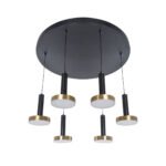 GLOBOSTAR® ZANE 60935 Μοντέρνο Κρεμαστό Φωτιστικό Οροφής LED 100W 11200lm 120° AC 220-240V IP20 Ρυθμιζόμενο Λευκό CCT με Χειριστήριο από 2700K έως 6000K Dimmable - Lumileds SMD Chip - Μαύρο Ματ & Χρυσό - Μ80 x Π80 x Υ20cm - 3 Χρόνια Εγγύηση - Image 5