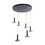 GLOBOSTAR® ZANE 60935 Μοντέρνο Κρεμαστό Φωτιστικό Οροφής LED 100W 11200lm 120° AC 220-240V IP20 Ρυθμιζόμενο Λευκό CCT με Χειριστήριο από 2700K έως 6000K Dimmable - Lumileds SMD Chip - Μαύρο Ματ & Χρυσό - Μ80 x Π80 x Υ20cm - 3 Χρόνια Εγγύηση - Image 6