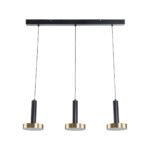 GLOBOSTAR® ZANE 60936 Μοντέρνο Κρεμαστό Φωτιστικό Οροφής LED 54W 6048lm 120° AC 220-240V IP20 Ρυθμιζόμενο Λευκό CCT με Χειριστήριο από 2700K έως 6000K Dimmable - Lumileds SMD Chip - Μαύρο Ματ & Χρυσό - Μ80 x Π15 x Υ20cm - 3 Χρόνια Εγγύηση - Image 2