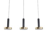 GLOBOSTAR® ZANE 60936 Μοντέρνο Κρεμαστό Φωτιστικό Οροφής LED 54W 6048lm 120° AC 220-240V IP20 Ρυθμιζόμενο Λευκό CCT με Χειριστήριο από 2700K έως 6000K Dimmable - Lumileds SMD Chip - Μαύρο Ματ & Χρυσό - Μ80 x Π15 x Υ20cm - 3 Χρόνια Εγγύηση - Image 3