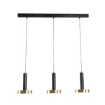 GLOBOSTAR® ZANE 60936 Μοντέρνο Κρεμαστό Φωτιστικό Οροφής LED 54W 6048lm 120° AC 220-240V IP20 Ρυθμιζόμενο Λευκό CCT με Χειριστήριο από 2700K έως 6000K Dimmable - Lumileds SMD Chip - Μαύρο Ματ & Χρυσό - Μ80 x Π15 x Υ20cm - 3 Χρόνια Εγγύηση - Image 4