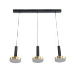 GLOBOSTAR® ZANE 60936 Μοντέρνο Κρεμαστό Φωτιστικό Οροφής LED 54W 6048lm 120° AC 220-240V IP20 Ρυθμιζόμενο Λευκό CCT με Χειριστήριο από 2700K έως 6000K Dimmable - Lumileds SMD Chip - Μαύρο Ματ & Χρυσό - Μ80 x Π15 x Υ20cm - 3 Χρόνια Εγγύηση - Image 5