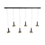 GLOBOSTAR® ZANE 60937 Μοντέρνο Κρεμαστό Φωτιστικό Οροφής LED 100W 11200lm 120° AC 220-240V IP20 Ρυθμιζόμενο Λευκό CCT με Χειριστήριο από 2700K έως 6000K Dimmable - Lumileds SMD Chip - Μαύρο Ματ & Χρυσό - Μ160 x Π15 x Υ20cm - 3 Χρόνια Εγγύηση - Image 5