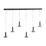 GLOBOSTAR® ZANE 60937 Μοντέρνο Κρεμαστό Φωτιστικό Οροφής LED 100W 11200lm 120° AC 220-240V IP20 Ρυθμιζόμενο Λευκό CCT με Χειριστήριο από 2700K έως 6000K Dimmable - Lumileds SMD Chip - Μαύρο Ματ & Χρυσό - Μ160 x Π15 x Υ20cm - 3 Χρόνια Εγγύηση - Image 6