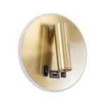 GLOBOSTAR® LADY-R 60940 Μοντέρνο Φωτιστικό Τοίχου - Απλίκα Ξενοδοχείου Reading Light με Φορτιστή USB 3A LED 6W 600lm 36° & 360° AC 220-240V IP20 Φυσικό Λευκό 4500K - Bridgelux COB Chip & TÜV SÜD Driver - Χρυσό Βούρτσας - Μ15 x Π15 x Υ17cm - 3 Χρόνια Εγγύηση - Image 3