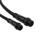 GLOBOSTAR® CONNECTOR 60957 5 Pin Καλώδιο/Επέκταση Τ 1 Μέτρου με Είσοδο 1 x Αρσενικό Βύσμα & Έξοδο 2 x Θηλυκά Βύσματα Αδιάβροχο IP68 - Μαύρο - Μ100 x Π2.5 x Υ2.5cm - Image 3