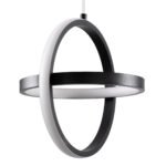 GLOBOSTAR® ALICE 61055 Μοντέρνο Κρεμαστό Φωτιστικό Οροφής LED 20W 2400lm 300° AC 220-240V IP20 Ρυθμιζόμενο Λευκό CCT με On/Off 2700K/4500K/6000K - Lumileds SMD Chip - Μαύρο Ματ - Μ25 x Π22 x Υ25cm - 3 Χρόνια Εγγύηση - Image 3