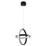 GLOBOSTAR® ALICE 61055 Μοντέρνο Κρεμαστό Φωτιστικό Οροφής LED 20W 2400lm 300° AC 220-240V IP20 Ρυθμιζόμενο Λευκό CCT με On/Off 2700K/4500K/6000K - Lumileds SMD Chip - Μαύρο Ματ - Μ25 x Π22 x Υ25cm - 3 Χρόνια Εγγύηση - Image 4