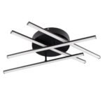 GLOBOSTAR® DRACO 61095 Μοντέρνο Φωτιστικό Οροφής LED 60W 7380lm 120° AC 220-240V IP20 Ρυθμιζόμενο Λευκό CCT με Χειριστήριο από 2700K έως 6000K Dimmable - Lumileds SMD Chip - Μαύρο Ματ - Μ60 x Π60 x Υ11cm - 3 Χρόνια Εγγύηση - Image 3