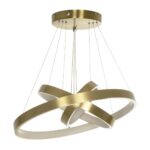 GLOBOSTAR® NEMESIS TRIO 61169-DECO Μοντέρνο Κρεμαστό Φωτιστικό Οροφής LED 100W 12123lm 360° AC 220-240V IP20 Ρυθμιζόμενο Λευκό CCT με Χειριστήριο από 2700K έως 6000K Dimmable - Lumileds SMD Chip - Χρυσό Βούρτσας - Μ60 x Π60 x Υ60cm - 3 Χρόνια Εγγύηση - Image 2