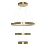 GLOBOSTAR® NEMESIS TRIO 61169-DECO Μοντέρνο Κρεμαστό Φωτιστικό Οροφής LED 100W 12123lm 360° AC 220-240V IP20 Ρυθμιζόμενο Λευκό CCT με Χειριστήριο από 2700K έως 6000K Dimmable - Lumileds SMD Chip - Χρυσό Βούρτσας - Μ60 x Π60 x Υ60cm - 3 Χρόνια Εγγύηση - Image 5