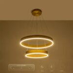 kelvo® VENOM 61187 Μοντέρνο Κρεμαστό Φωτιστικό Οροφής LED 75W 8818lm 120° AC 220-240V IP20 Ρυθμιζόμενο Λευκό CCT με Χειριστήριο από 2700K έως 6000K Dimmable - Lumileds SMD Chip - Χρυσό Βούρτσας - Μ60 x Π60 x Υ40cm - 3 Χρόνια Εγγύηση - Image 14