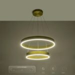 kelvo® VENOM 61187 Μοντέρνο Κρεμαστό Φωτιστικό Οροφής LED 75W 8818lm 120° AC 220-240V IP20 Ρυθμιζόμενο Λευκό CCT με Χειριστήριο από 2700K έως 6000K Dimmable - Lumileds SMD Chip - Χρυσό Βούρτσας - Μ60 x Π60 x Υ40cm - 3 Χρόνια Εγγύηση - Image 15