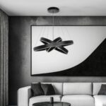 kelvo® VENOM 61188-DECO Μοντέρνο Κρεμαστό Φωτιστικό Οροφής LED 120W 14158lm 120° AC 220-240V IP20 Ρυθμιζόμενο Λευκό CCT με Χειριστήριο από 2700K έως 6000K Dimmable - Lumileds SMD Chip - Μαύρο Ματ - Μ80 x Π80 x Υ60cm - 3 Χρόνια Εγγύηση - Image 2