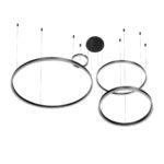 kelvo® VENOM 61191 Μοντέρνο Κρεμαστό Φωτιστικό Οροφής LED 150W 17659lm 120° AC 220-240V IP20 Ρυθμιζόμενο Λευκό CCT με Χειριστήριο από 2700K έως 6000K Dimmable - Lumileds SMD Chip - Μαύρο Ματ - Μ150 x Π90 x Υ60cm - 3 Χρόνια Εγγύηση - Image 4