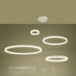 kelvo® VENOM 61192 Μοντέρνο Κρεμαστό Φωτιστικό Οροφής LED 150W 17659lm 120° AC 220-240V IP20 Ρυθμιζόμενο Λευκό CCT με Χειριστήριο από 2700K έως 6000K Dimmable - Lumileds SMD Chip - Λευκό Ματ - Μ150 x Π90 x Υ60cm - 3 Χρόνια Εγγύηση - Image 13