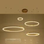 kelvo® VENOM 61193 Μοντέρνο Κρεμαστό Φωτιστικό Οροφής LED 150W 17659lm 120° AC 220-240V IP20 Ρυθμιζόμενο Λευκό CCT με Χειριστήριο από 2700K έως 6000K Dimmable - Lumileds SMD Chip - Χρυσό Βούρτσας - Μ150 x Π90 x Υ60cm - 3 Χρόνια Εγγύηση - Image 12