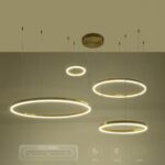 kelvo® VENOM 61193 Μοντέρνο Κρεμαστό Φωτιστικό Οροφής LED 150W 17659lm 120° AC 220-240V IP20 Ρυθμιζόμενο Λευκό CCT με Χειριστήριο από 2700K έως 6000K Dimmable - Lumileds SMD Chip - Χρυσό Βούρτσας - Μ150 x Π90 x Υ60cm - 3 Χρόνια Εγγύηση - Image 13