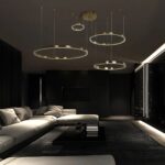 kelvo® VENOM 61193 Μοντέρνο Κρεμαστό Φωτιστικό Οροφής LED 150W 17659lm 120° AC 220-240V IP20 Ρυθμιζόμενο Λευκό CCT με Χειριστήριο από 2700K έως 6000K Dimmable - Lumileds SMD Chip - Χρυσό Βούρτσας - Μ150 x Π90 x Υ60cm - 3 Χρόνια Εγγύηση - Image 2