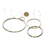 kelvo® VENOM 61193 Μοντέρνο Κρεμαστό Φωτιστικό Οροφής LED 150W 17659lm 120° AC 220-240V IP20 Ρυθμιζόμενο Λευκό CCT με Χειριστήριο από 2700K έως 6000K Dimmable - Lumileds SMD Chip - Χρυσό Βούρτσας - Μ150 x Π90 x Υ60cm - 3 Χρόνια Εγγύηση - Image 4