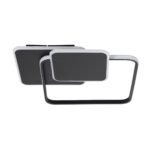 GLOBOSTAR® SQUARO 61231 Μοντέρνο Φωτιστικό Οροφής LED 75W 8400lm 360° AC 220-240V IP20 Ρυθμιζόμενο Λευκό CCT με Χειριστήριο από 2700K έως 6000K Dimmable - Lumileds SMD Chip - Μαύρο Ματ - Μ48.5 x Π51 x Υ9cm - 3 Χρόνια Εγγύηση - Image 5