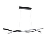 GLOBOSTAR® MORALES 61275 Μοντέρνο Κρεμαστό Φωτιστικό Οροφής LED 54W 6048lm 300° AC 220-240V IP20 Ρυθμιζόμενο Λευκό CCT με Χειριστήριο από 2700K έως 6000K Dimmable - Lumileds SMD Chip - Μαύρο Ματ - Μ90 x Π14 x Υ14cm - 3 Χρόνια Εγγύηση - Image 3