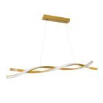 GLOBOSTAR® MORALES 61278 Μοντέρνο Κρεμαστό Φωτιστικό Οροφής LED 54W 6048lm 300° AC 220-240V IP20 Ρυθμιζόμενο Λευκό CCT με Χειριστήριο από 2700K έως 6000K Dimmable - Lumileds SMD Chip - Χρυσό Βούρτσας - Μ90 x Π14 x Υ14cm - 3 Χρόνια Εγγύηση - Image 3