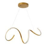 GLOBOSTAR® SPIRALE 61286 Μοντέρνο Κρεμαστό Φωτιστικό Οροφής LED 75W 8400lm 300° AC 220-240V IP20 Ρυθμιζόμενο Λευκό CCT με Χειριστήριο από 2700K έως 6000K Dimmable - Lumileds SMD Chip - Χρυσό Βούρτσας - Μ72 x Π25 x Υ30cm - 3 Χρόνια Εγγύηση - Image 3