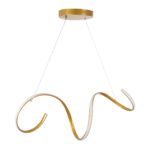 GLOBOSTAR® SPIRALE 61286 Μοντέρνο Κρεμαστό Φωτιστικό Οροφής LED 75W 8400lm 300° AC 220-240V IP20 Ρυθμιζόμενο Λευκό CCT με Χειριστήριο από 2700K έως 6000K Dimmable - Lumileds SMD Chip - Χρυσό Βούρτσας - Μ72 x Π25 x Υ30cm - 3 Χρόνια Εγγύηση - Image 4