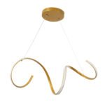 GLOBOSTAR® SPIRALE 61286 Μοντέρνο Κρεμαστό Φωτιστικό Οροφής LED 75W 8400lm 300° AC 220-240V IP20 Ρυθμιζόμενο Λευκό CCT με Χειριστήριο από 2700K έως 6000K Dimmable - Lumileds SMD Chip - Χρυσό Βούρτσας - Μ72 x Π25 x Υ30cm - 3 Χρόνια Εγγύηση - Image 5