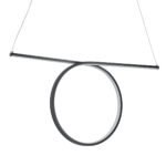 GLOBOSTAR® ROME 61294 Μοντέρνο Κρεμαστό Φωτιστικό Οροφής LED 24W 2640lm 200° AC 220-240V IP20 Ρυθμιζόμενο Λευκό CCT με On/Off 2700K/4500K/6000K - Lumileds SMD Chip - Μαύρο Ματ - Μ65.5 x Π4 x Υ33cm - 3 Χρόνια Εγγύηση - Image 5