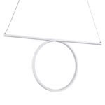 GLOBOSTAR® ROME 61295 Μοντέρνο Κρεμαστό Φωτιστικό Οροφής LED 24W 2640lm 200° AC 220-240V IP20 Ρυθμιζόμενο Λευκό CCT με On/Off 2700K/4500K/6000K - Lumileds SMD Chip - Λευκό Ματ - Μ65.5 x Π4 x Υ33cm - 3 Χρόνια Εγγύηση - Image 5