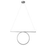 GLOBOSTAR® ROME 61296 Μοντέρνο Κρεμαστό Φωτιστικό Οροφής LED 24W 2640lm 200° AC 220-240V IP20 Ρυθμιζόμενο Λευκό CCT με On/Off 2700K/4500K/6000K - Lumileds SMD Chip - Νίκελ Βούρτσας - Μ65.5 x Π4 x Υ33cm - 3 Χρόνια Εγγύηση - Image 4