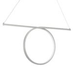 GLOBOSTAR® ROME 61296 Μοντέρνο Κρεμαστό Φωτιστικό Οροφής LED 24W 2640lm 200° AC 220-240V IP20 Ρυθμιζόμενο Λευκό CCT με On/Off 2700K/4500K/6000K - Lumileds SMD Chip - Νίκελ Βούρτσας - Μ65.5 x Π4 x Υ33cm - 3 Χρόνια Εγγύηση - Image 5