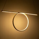 GLOBOSTAR® ROME 61297 Μοντέρνο Κρεμαστό Φωτιστικό Οροφής LED 24W 2640lm 200° AC 220-240V IP20 Ρυθμιζόμενο Λευκό CCT με On/Off 2700K/4500K/6000K - Lumileds SMD Chip - Χρυσό Βούρτσας - Μ65.5 x Π4 x Υ33cm - 3 Χρόνια Εγγύηση - Image 11