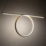 GLOBOSTAR® ROME 61297 Μοντέρνο Κρεμαστό Φωτιστικό Οροφής LED 24W 2640lm 200° AC 220-240V IP20 Ρυθμιζόμενο Λευκό CCT με On/Off 2700K/4500K/6000K - Lumileds SMD Chip - Χρυσό Βούρτσας - Μ65.5 x Π4 x Υ33cm - 3 Χρόνια Εγγύηση - Image 12